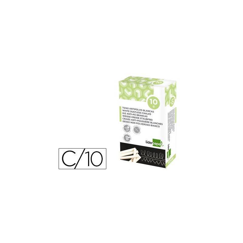 Tiza Antipolvo Blanca LIDERPAPEL C/10u.
