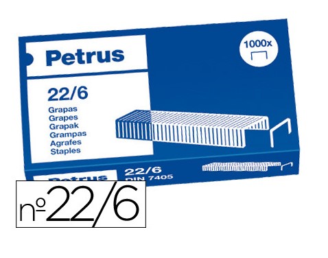 Grapas petrus nº 22/6 cobreadas caja de 1000 unid. [3758] - 0,74€ : Damians  - Tienda online de productos personalizados