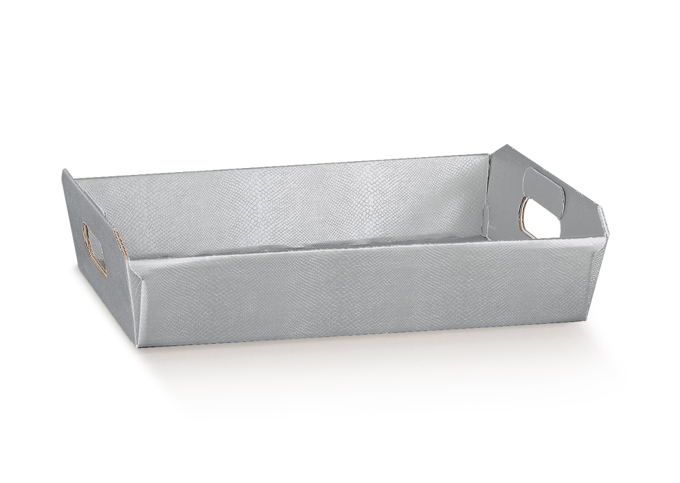 Cesto 400x300x120mm Skin argento 1u.
