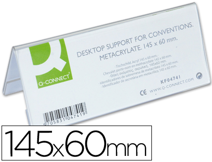 Identificador sobremesa 145x60mm metacrilato