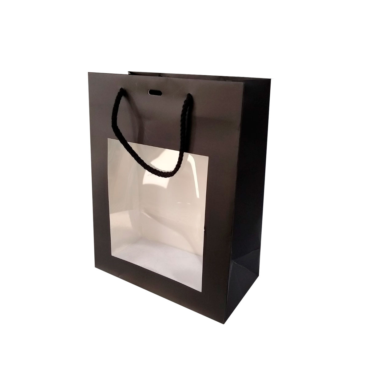 22+11x28cm Bol. Luxe Negra Ventana 10u.