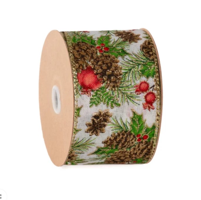 Cinta Piñas Navidad 64mmx10m