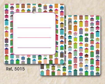 Etiqueta colgar Casitas 50x50mm 200u.