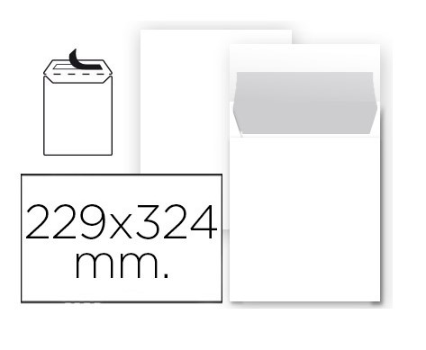 Sobre liderp. n8 blanco din 229x324 mm 25u.