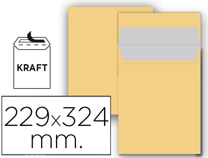 Sobre liderpapel kraft din c4 229x3245mm 25u.