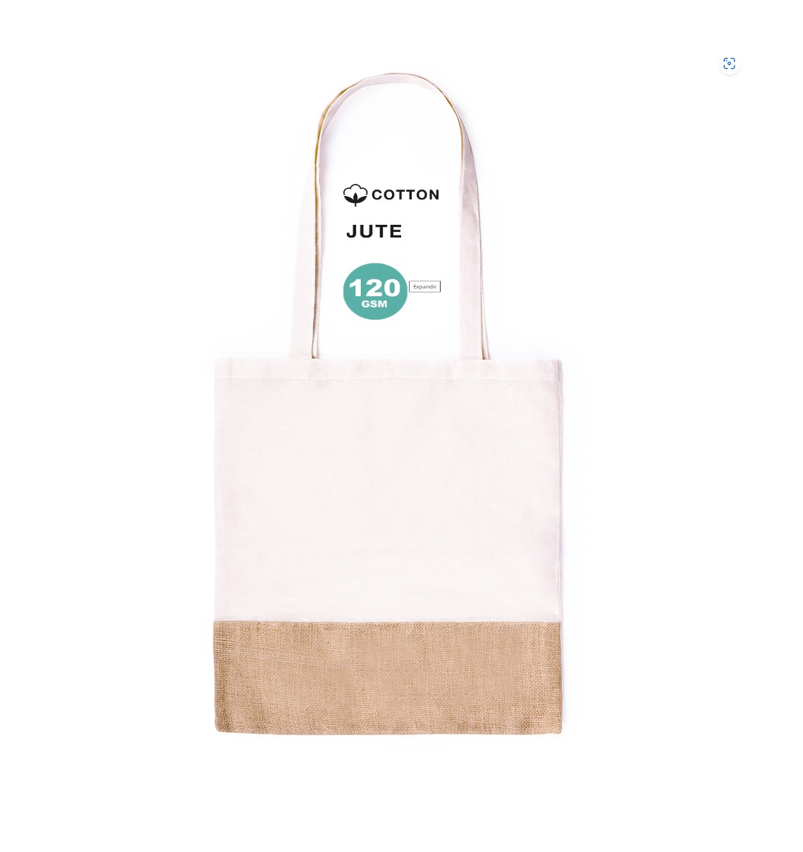 37x41 Bolsa algodon base yute 5u.