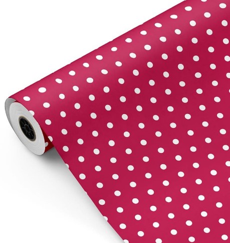 Bob. Fondo Fucsia Topos Blancos 62cm 80m.