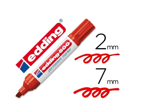 Rotulador permanente Rojo 2/7mm edding