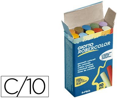 Tiza colores antipolvo 10u.