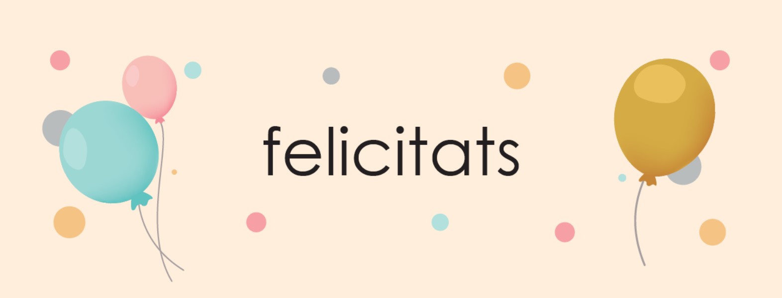 Felicitats Globos 4,8x1,5cm. 250u.