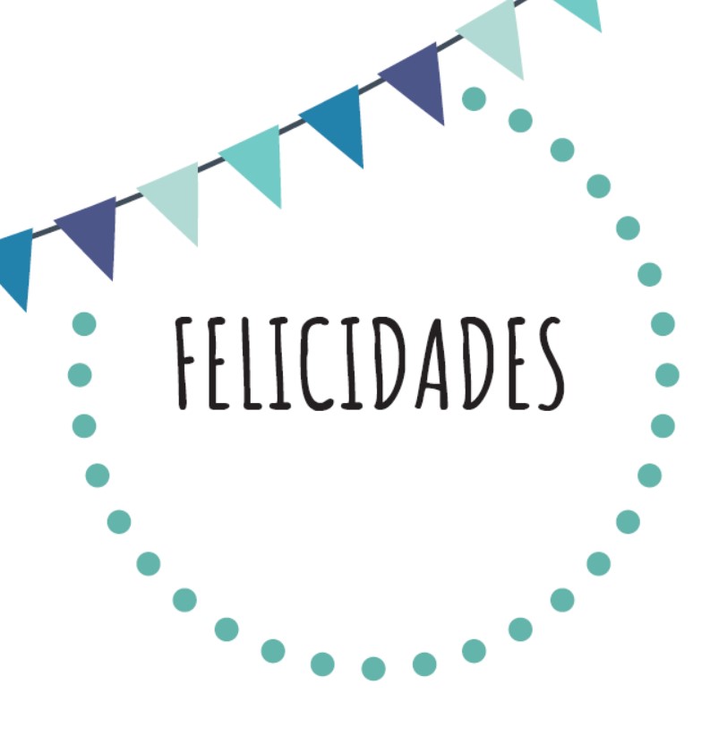 Felicidades Banderines Azúl Ø4cm. 250u.
