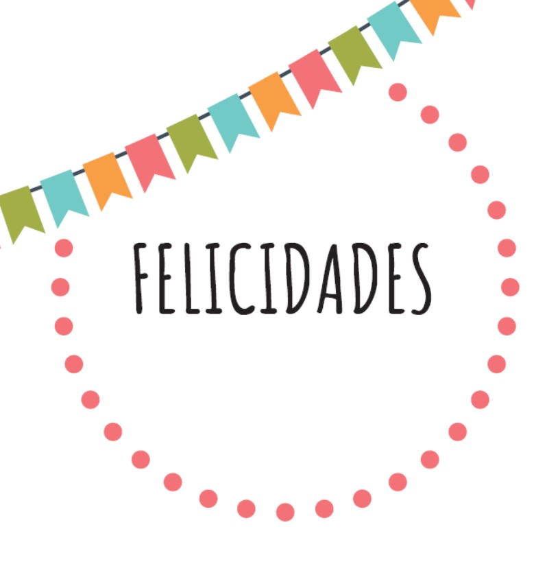 Felicidades Banderines Rosa Ø4cm. 250u.