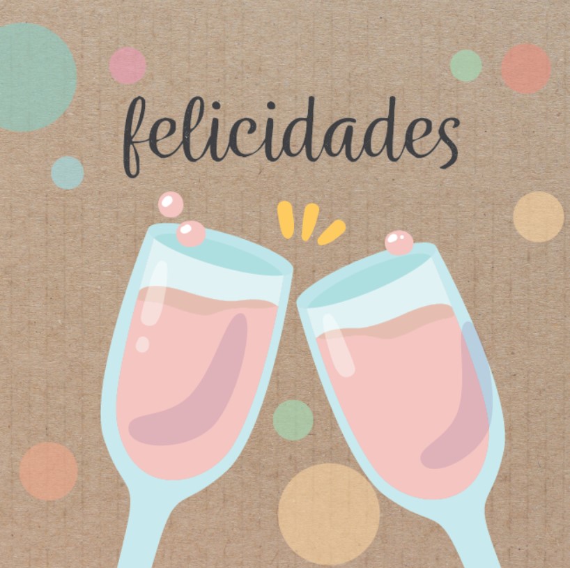 Felicidades Copas Kraft 3,5x3,5cm. 260u.
