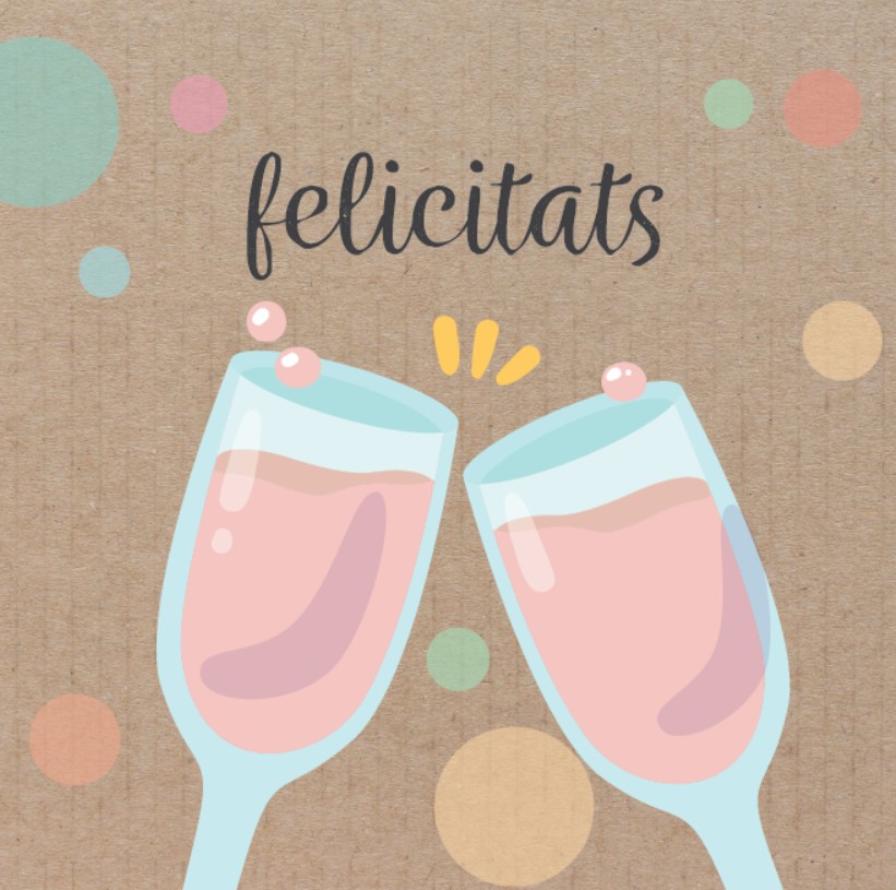 Felicitats Copas Kraft 3,5x3,5cm. 260u.