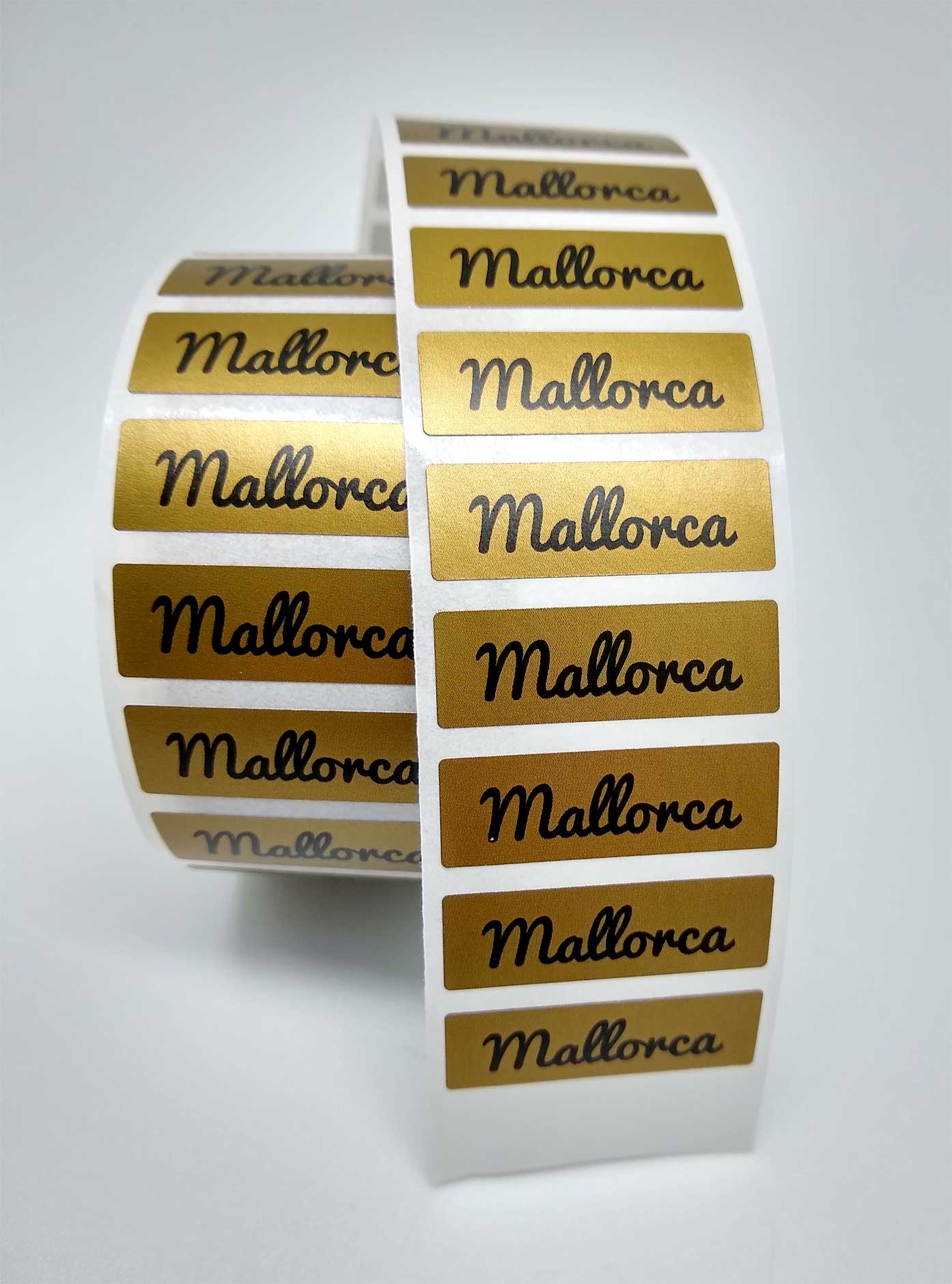 Et. Mallorca 30x10mm mate+negro  500u