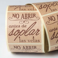 Et." No abrir antes de soplar" 50x50mm 250u