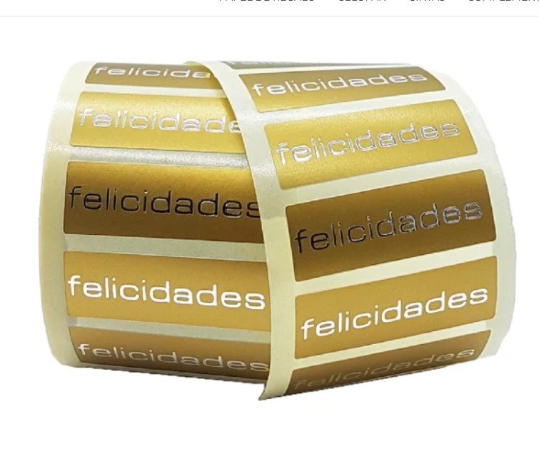 Felicitats oro 50x15mm 500u.