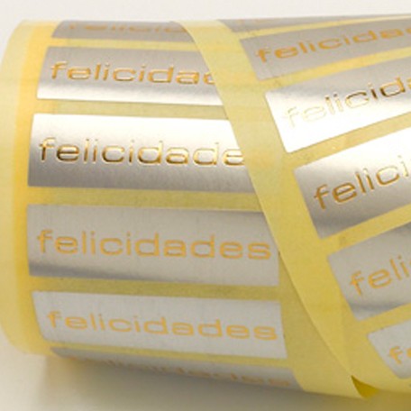 Felicitats plata 50x15mm 500u.
