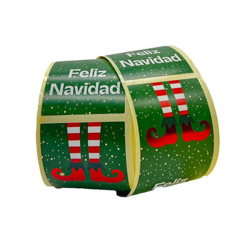 Etiqueta Rectangular pies Elfo Bon Nadal 200u.