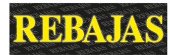 Cartel Rebajas Negro 32x99cm 1u.