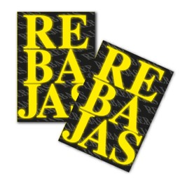 Cartel Rebajas Negro 32x45cm 2u.