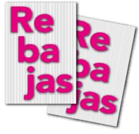 Cartel Rebajas Blanco 32x45cm 2u.
