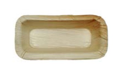 Plato rectangular hoja de palma 13x7x4cm 25u.