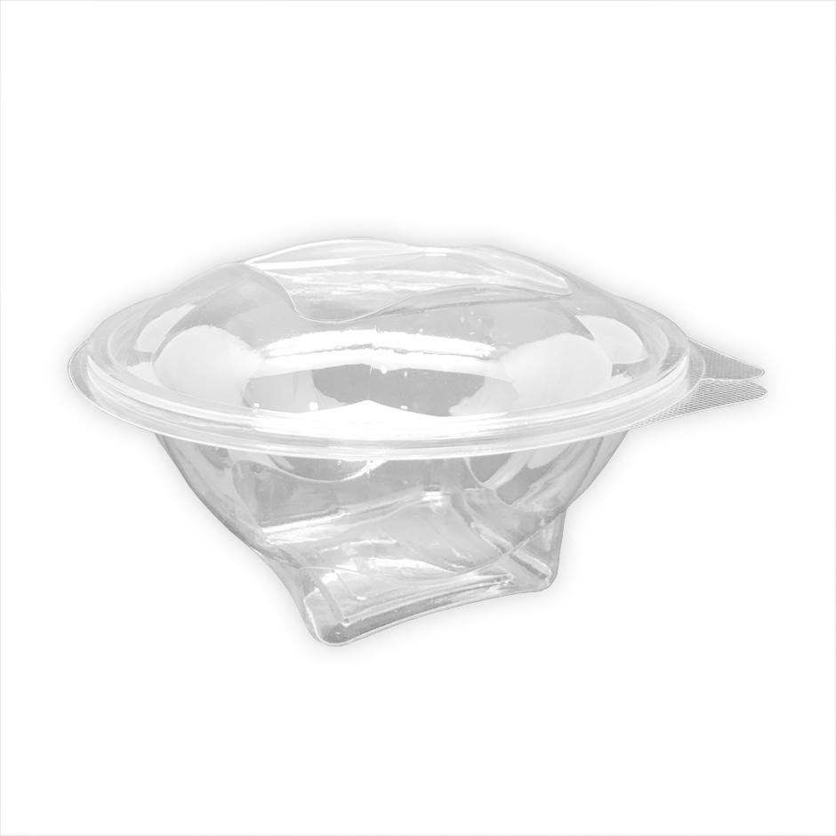 Ensaladera tapa bisagra rPET 1000cc 100u.