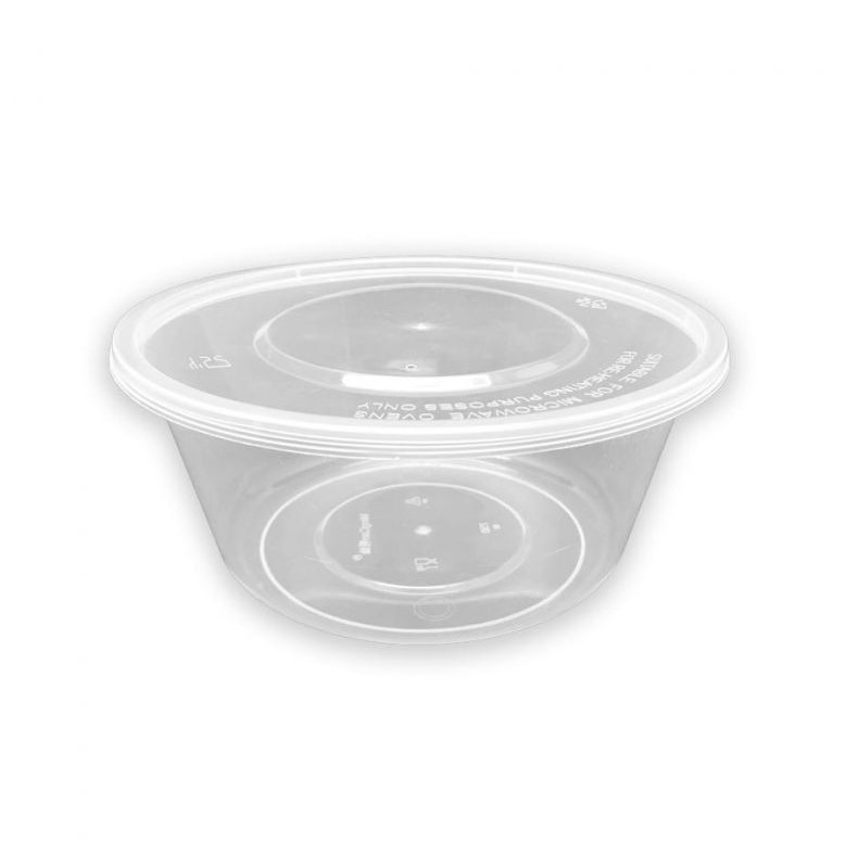 Envase redondo PP+tapa hermet/micro 1000ml 50u.