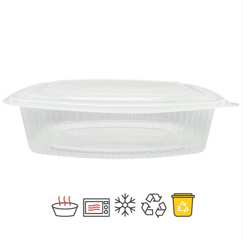 Envase Bisagra Micro PP 1000ml 19x15x6cm 50u.