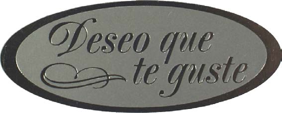 Deseo que te guste 50x20mm Oval Plata 500u.