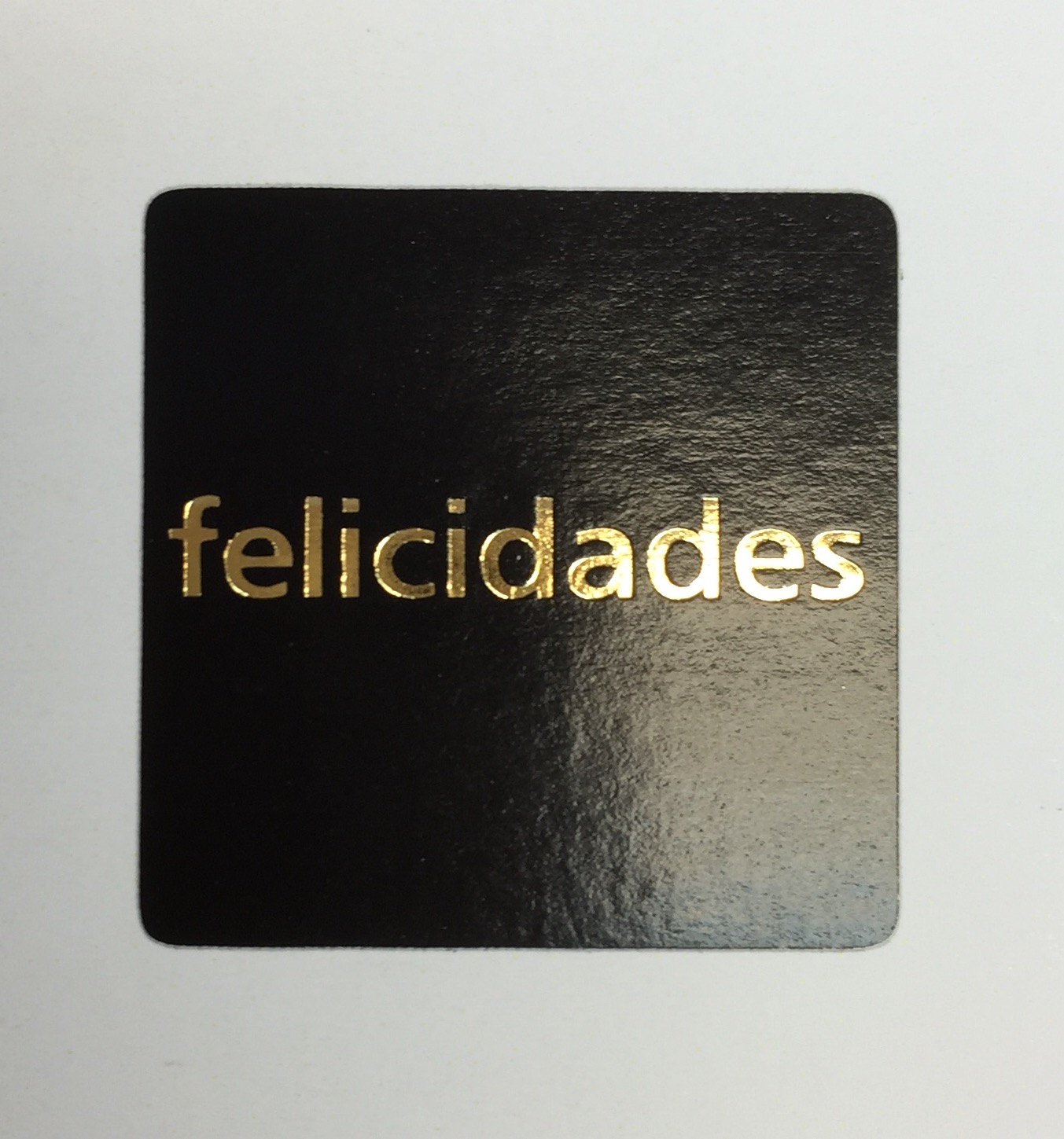 Felicitats 30x30mm Cuadrada Negro 500u.