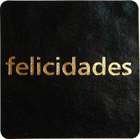 Felicidades 30x30mm Cuadrada Negro 500u.