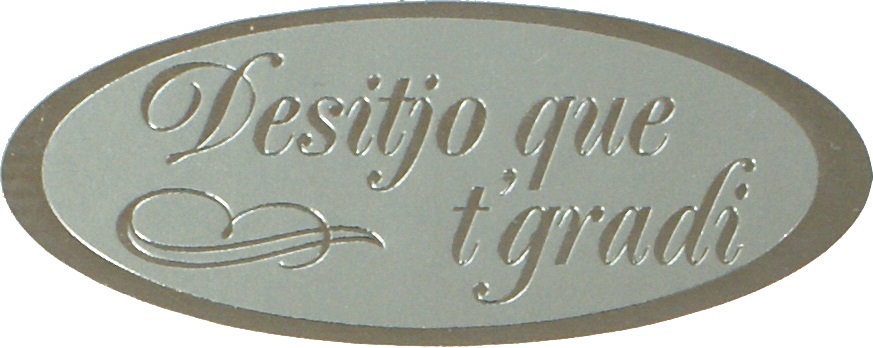 Desitjo que... 50x20mm Oval Plata 500u.