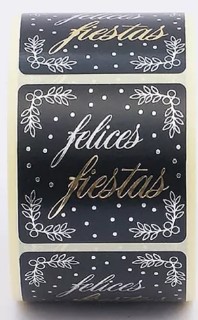 Et. Felices Fiestas 40x40mm Negro 250u.