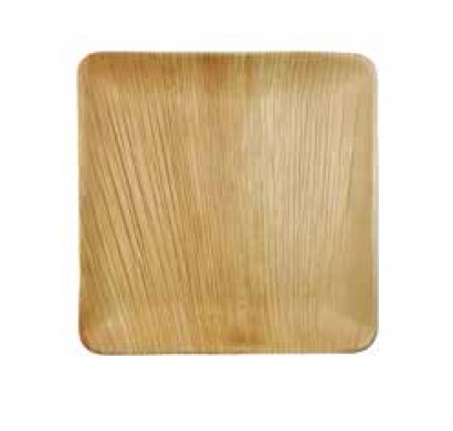 Plato Hoja de Palma Cuadrado 25cm 25u.