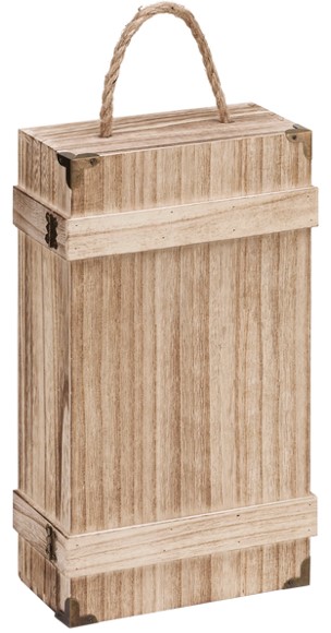 Caja Madera 2 bot. 196x102x350mm 1u.