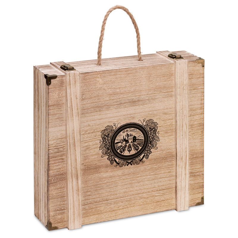 Caja Madera 4 bot. 372x102x365mm 1u.