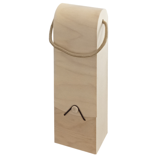 Estuche Madera 1bot. Curvado 100x90x340mm 1u.