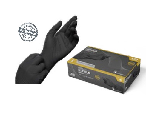 GUANTE NITILO NEGRO M 5.1G 100U.