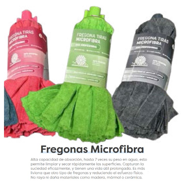 Fregona Tiras Microfibra VERDE 1u.