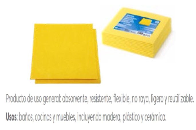Bayeta Viscosa/Sintetica Amarilla 40x36cm 12u.