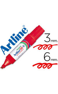 rotulador perm. rojo p. biselada 6mm