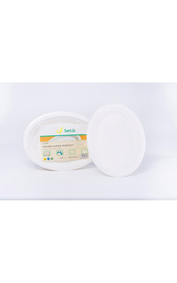 bandeja oval caña azucar blco 26x20cm 50u.