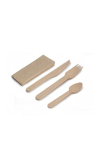 set cuchillo/tened/cuch+servi madera 100u.