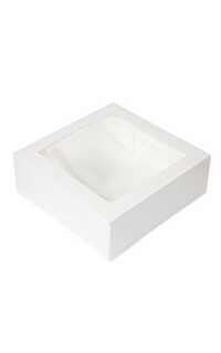 caja pastelería 28x28x10cm. blanca ventana 50u. caja pastelería 28x28x10cm. blanca ventana 50u.