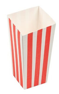 cubo palomitas rayas rojo 1000ml. 100u.