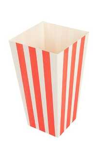 cubo palomitas rayas rojo 2000ml. 100u.