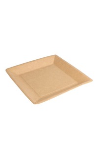plato carton cuadrado kraft 18cm 50u.