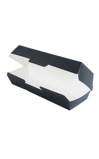 caja hotdog negra 23,2x9x6,3cm 50u. caja hotdog negra 23,2x9x6,3cm 50u.
